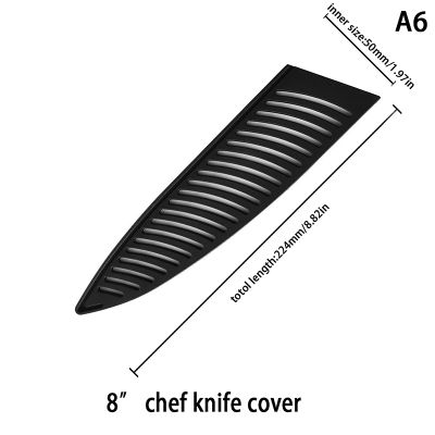 Carmelun ที่ครอบมีดพลาสติกสีดำมีดทำครัวปลอกใบมีดป้องกันขอบเคสป้องกันเครื่องมือมีดเชฟขนมปังผลไม้ Boning
