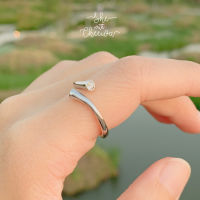 She with Cheewa | silver925 | trixie ring แหวนเงินแท้ มินิมอล ประดับคริสตัล สามารถปรับขนาดตามนิ้ว