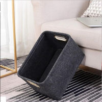 【2023】Nordic Felt Handmade Storage Basket Living Room Black Grey Sundries Organizer Baby Toys Cloth Bedroom Sock With Metal Handle 【hot】