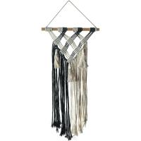 INS Nordic Style Black and White Hand-Woven Small Tapestry Wall Hangings Grid Tassel Home Bedroom Pendant