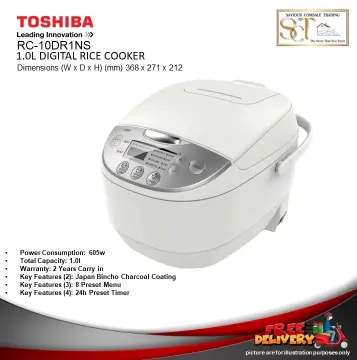 Toshiba 1.0L Digital Rice Cooker RC-10DR1NS