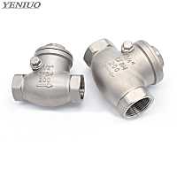 ♙ Stainless steel wire mouth horizontal non return valve 304 stainless steel female thread swing check valve 1/2 quot; 3/4 quot; 1 quot; 1 1/4 quot;