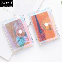 Cke CWwartNew PVC Transparent ID Cash Card Holder Men Business RFID Blocking Wallet Credit Card Protector Case Pocket Purse H135