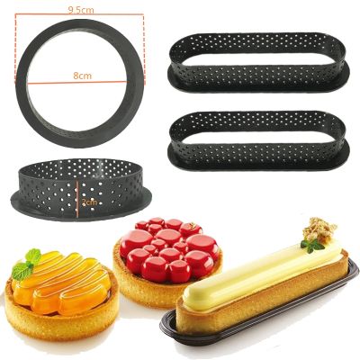 4 Pcs Mini Tart Ring Cake Tools Tartlet Mold Bakeware Circle Cutter Pie Ring DIY Decor Perforated Household Kitchen Accessories