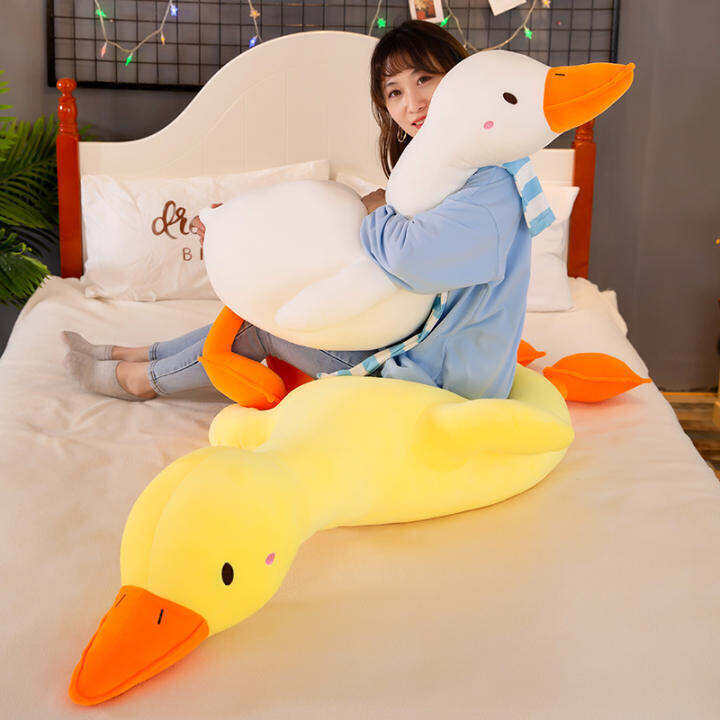 plush-toy-cute-duck-doll-girl-sleeping-bed-pillow-long-pillow-big-white-goose-holiday-doll