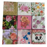 20 Pcs Disposable Napkins Wood Pulp Colorful Printed Napkins Floral Facial Tissue Party Custom Restaurant