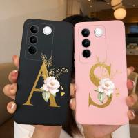 เคสโทรศัพท์สำหรับ VIVO V27E V27 V27Pro 5G 26ตัวอักษร A ถึง Z คู่ฝาหลังนิ่มผิวด้านซิลิโคนกันกระแทกสำหรับ VIVOV27 Vivo V27 E V 27 Pro เคสกันชน TPU กระเป๋าโทรศัพท์