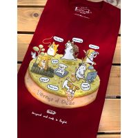 เสื้อยืดสีแดง ลายโลกของน้องหมา "Dog World" 7 groups of DOGs Premium Red t-shirt collection