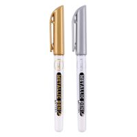 hot！【DT】 2pcs/Lot Metal Permanent Paint Pens Gold And Craftwork School Supplies