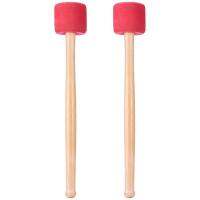 Bass Mallets Sticks ค้อนโฟมสีแดงพร้อมด้ามไม้สำหรับกลองเบสเพอร์คัชชัน13นิ้ว