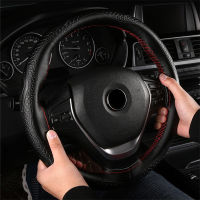 2021 Braid Genuine Leather Steering Wheel Cover Embossing Pattern Leather Braiding For Steering Wheel 38CM