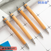 Maoyuanxing ไม้ปากกาลูกลื่นไม้ไผ่ปลายแหลมขนาด1.0มม. ปากกาหมึกเจลสำหรับเซ็นต์ทางธุรกิจหมึกน้ำเงินดำปากกาลูกลื่นเครื่องเขียนสำหรับโรงเรียนสำนักงาน