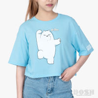 DOSH WOMENS CROPPED T-SHIRTS WE BARE BEARS เสื้อยืดทรงครอปสั้น ผู้หญิง LWBWT1002-LB