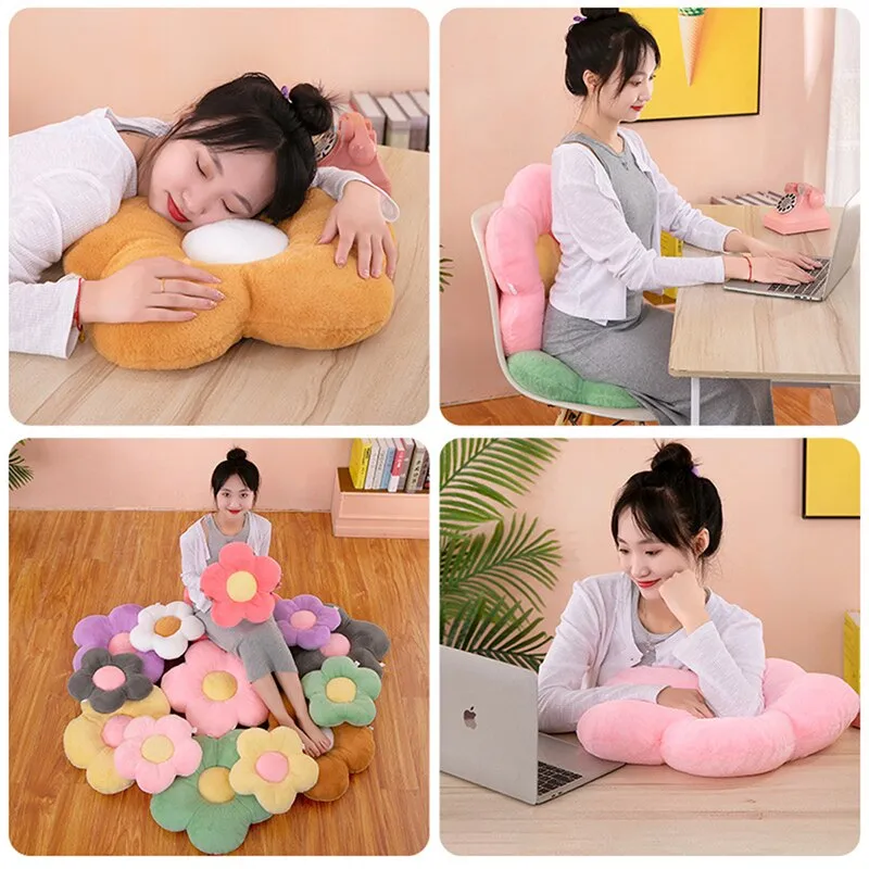 Flower Plush Throw Pillow Soft Plant Sunflower Chair Cushion