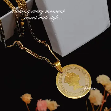 18k Gold Filled Queen Elizabeth Inspired Coin Pendant