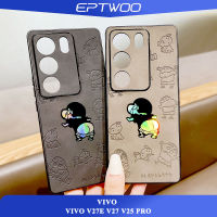 EPTWOO สําหรับ VIVO V27E V27 V25 PRO เปลือกโทรศัพท์มือถือ น่ารัก เลเซอร์การ์ตูน ตัวละครหนังแกะ ป้องกันแรงกระแทก เปลือกหลังซิลิโคนอ่อน OBT-01