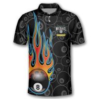 Fashion mens summer short-sleeved polo shirt billiards 3D printed polo shirt Unisex Harajuku street casual sports T-shirt top