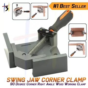 WEICHUAN Aluminum Alloy Right Angle Clamp 90 Degree Angle Clamp Corner  Clamp Right Angle Vise Adjustable Frame Clamp With Adjustable Swing Jaw for  DIY