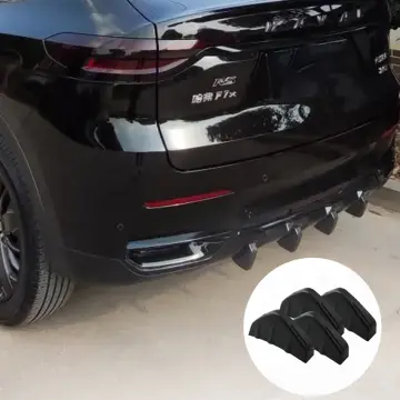 4pcs Universal Carbon Fiber Car Modified Rear Bumper Diffuser