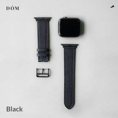 สายนาฬิกา Apple Watch DOM TYPE 01 Black - สายนาฬิกาหนังแท้ Italian Fine Grain สายแอปเปิ้ลวอชหนังแท้