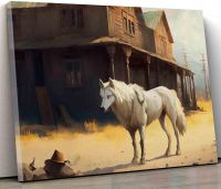 ศิลปะบนผืนผ้าใบสำหรับติดกำแพงสำหรับห้องนั่งเล่น Roomwildwest,Rewolf Fantasy Artdire ผ้าใบกรอบพิมพ์ลาย Artx นิ้วกรอบศิลปะบนผืนผ้าใบสำหรับติดกำแพงทันสมัย