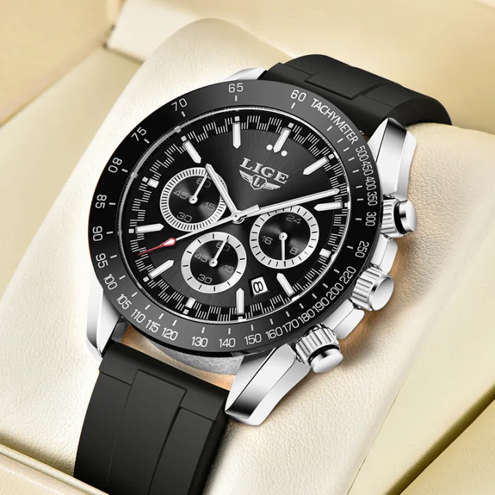 Lige Original Men Watches New Fashion Waterproof Wristwatch Chronograph Calendar Luminous Quartz 4236