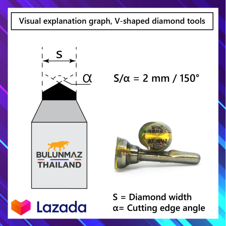 ใบมีดตัดลายแบบด้าม-หัวตัดลายไมโครมอเตอร์-แกน-3-มิล-ขนาดเพชร-2-150-bulunmaz-flywheel-real-diamond-blade-3-mm-shank-diamond-type-is-2-mm-wide-and-has-150-v-shape-cutting-edge