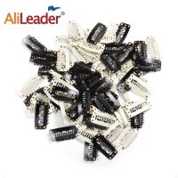 AliLeader 12 PCS Black Stainless Steel Wig Clips Combs Snap Clips with Rubber for Hair Extension Toupee DIY 7 Teeth Snap-Comb