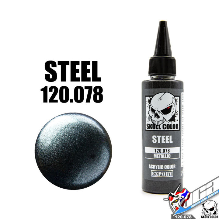 SKULL COLOR 120.078 STEEL ACRYLIC COLOR 60ML METALLIC สีอะครีลิกสำหรับพลาสติก โมเดล VCA GUNDAM