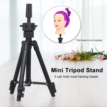 Reinforced Wig Stand Tripod Mannequin Head Stand, Adjustable Wig Head Stand  Holder for Cosmetology Hairdressing Training 