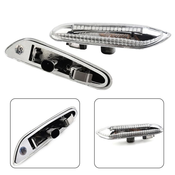 Amber Glow Side Marker Lights Clear Lenses for BMW E46 E90 E91 E92 E60