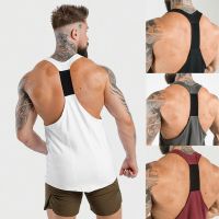 New Casual Mens Fitness Sleeveless Tank Tops Gym Sports Running Vest Slim Muscle Bodybuilding Male Exercise Tee Tank Tops