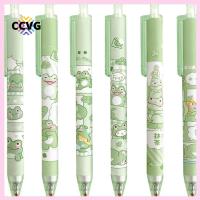 CCVG 6ชิ้นพลาสติกปากกาเจลแมวดำการ์ตูนสัตว์ปากกาหมึกเจลสำนักงานปากกาตัวอย่างแมวน่ารัก