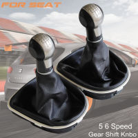 สำหรับที่นั่ง Altea Leon II Toledo III 2004-2012เกียร์ธรรมดา Shift Knob Stick Lever ปากกาหนัง Gaiter Boot Cover Collar