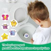 5pcs Color Changing Toilet Targets Sticker Cute Anmial Dinosaur Flushable Pee Aiming Targets For Kids Potty Training Stickers Toilet Covers