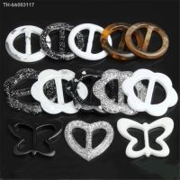 ﹉✤ 10pcs T-shirt Corner Knotted Buckle Ring Ribbon Silk Scarf Adjustment Button Resin Waist Buckles Round Buttons Accessories