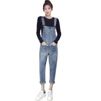 Maternity Vintage Denim Overalls Women Jumpsuits Full Length Trousers