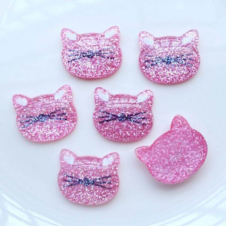 10pcs-new-lovely-shiny-cat-flat-back-cabochon-scrapbooking-hair-bow-center-embellishments-diy-accessories