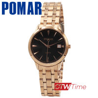 Pomar นาฬิกาข้อมือ สายสแตนเลส รุ่น PM63549RG04 (สีโรสโกลด์ / หน้าปัดดำ)