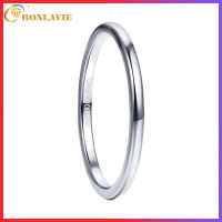 BONLAVIE 2mm Genuine Tungsten Carbide Stacking Rings for Men Women High Polished Wedding Band Comfort Fit Size 6-12 AAA Quality