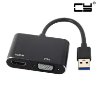 Chenyang USB 3.0 &amp; 2.0 to HDMI-compatible &amp; VGA HDTV Converter Adapter Cable 1080 P External Graphics Card for Windows