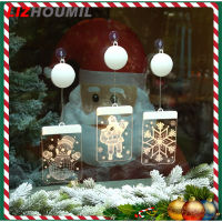 LIZHOUMIL Christmas Lights Window Hanging Lamp 3d Night Light With Suction Cups For Happy Holiday Decoration