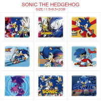 ผู้ชายผู้หญิง Bifold Wallet Sonic The Hedgehog อุปกรณ์ต่อพ่วงการพิมพ์สีการ์ตูนการ์ตูนสั้น Pu Leather Wallet