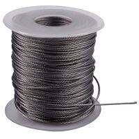 Hoisting Lifting 7x7 1mm Dia Stainless Steel Flexible Wire Rope 177Ft