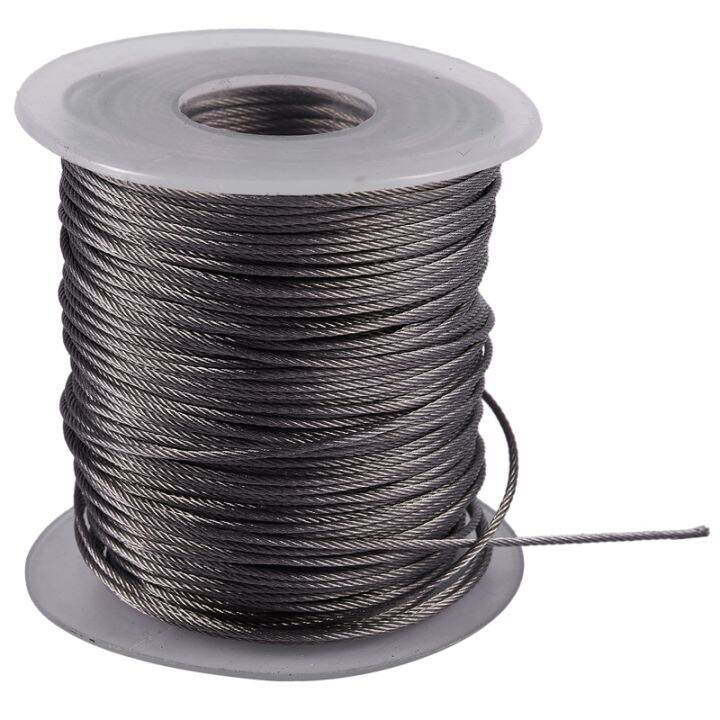 Hoisting Lifting 7x7 1mm Dia Stainless Steel Flexible Wire Rope 177Ft ...