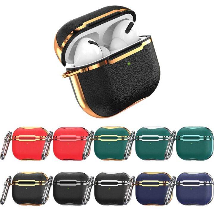 for-airpods-pro-2-case-with-hook-black-gold-electroplating-earphone-case-headphone-cover-for-apple-air-pod-3-pro-2nd-generation