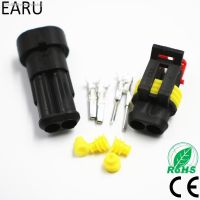 ✲✧✷ 10 Sets Kit 1P 2P 3P 4P 5P 6Pins Way AMP 1.5 Super Seal Waterproof Electrical Automotive Wire Connector Plug For Car Motorcycle