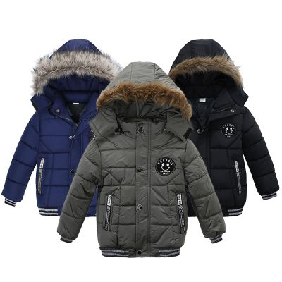 7 Color Keep Warm Boys Jacket Autumn And Winter Fur Collar Hooded Kids Jacket Casual Zipper Boy Outerwear 1-5 Years Kids Clothes