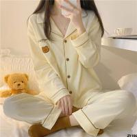 ชุดใส่ ins เกาหลีฤดูหนาวฤดูใบไม้ผลิฤดูใบไม้ร่วงชุดอยู่บ้านแขนยาวหมีหวานเสื้อคาร์ดิแกนชุดนอนผู้หญิงน่ารัก