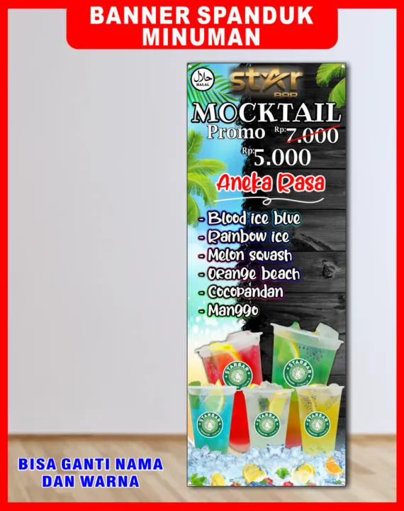 Spanduk Banner Backdrop Minuman Moctail Banner Minuman Moctail